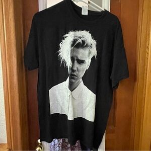 Justin Bieber Purpose Tour Black T-Shirt unisex/men's large